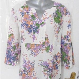 Boden • White Lilac Floral linen tunic dress